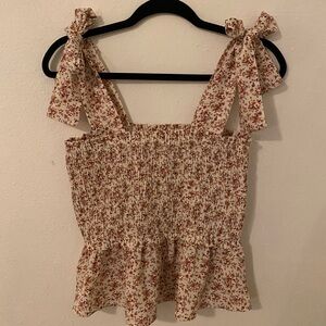 Paper Crane Tie Straps Floral Top